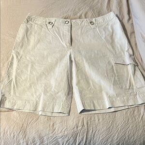 Women's White Cargo Shorts